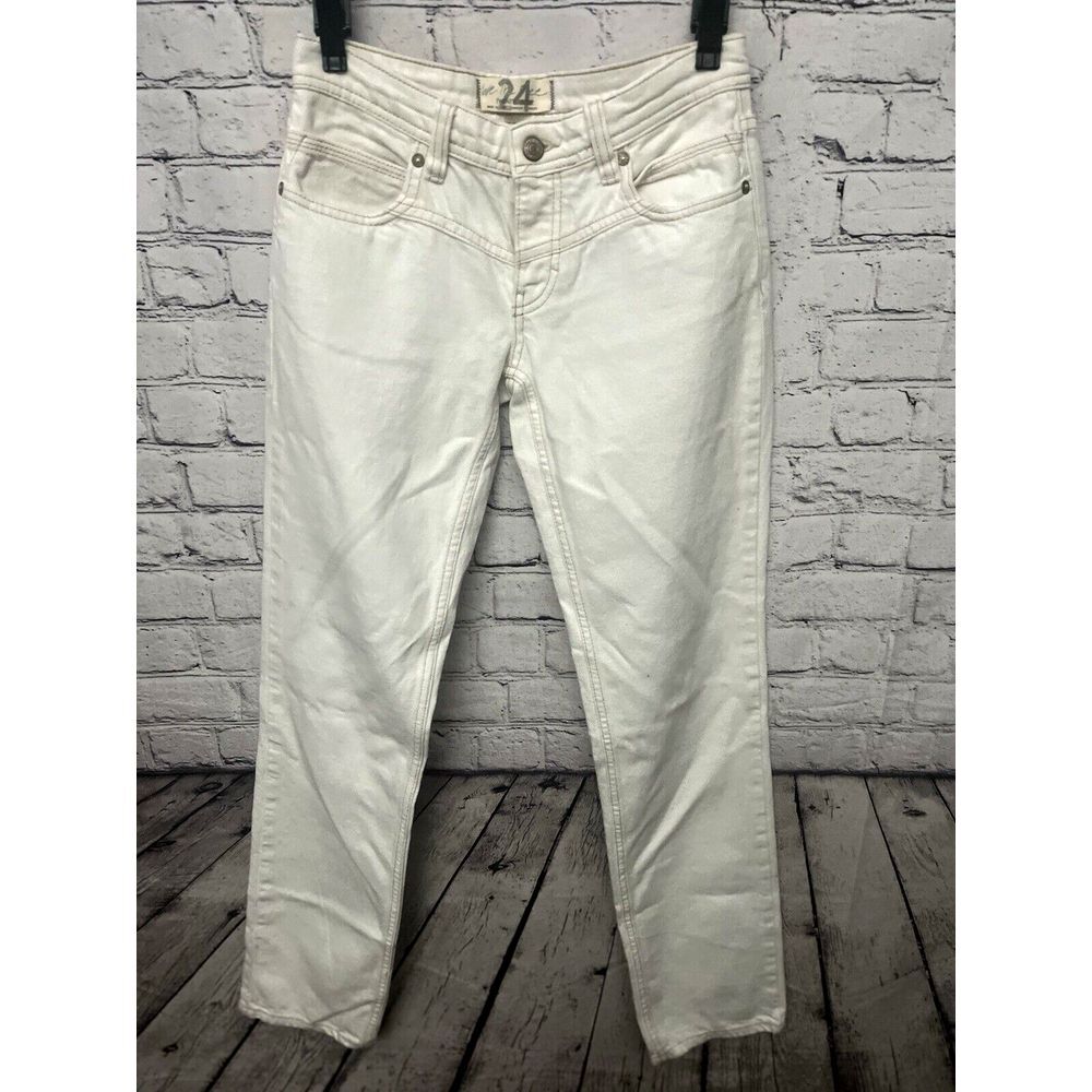 We The Free Button‎ Fly Slim Straight Jeans White Size 24 Inseam 31